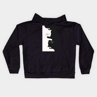 Half White Half Black Cat Kids Hoodie